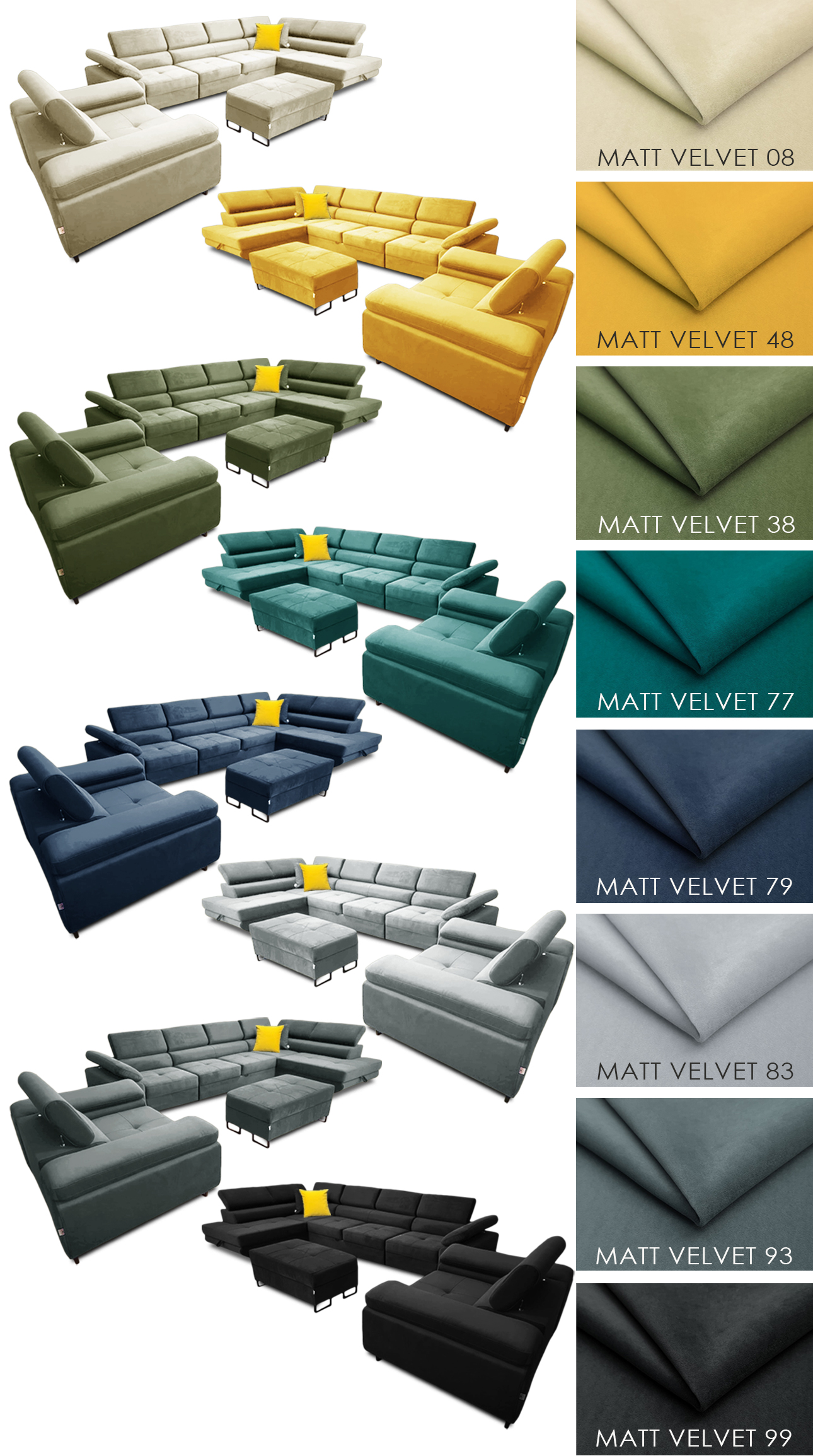 Zestaw MARKO (narożnik, fotel, pufa) - obrazek 2